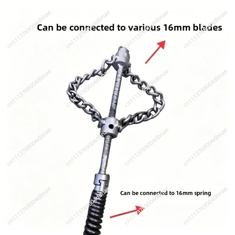 Chain Dredger Pipe Hard Object Cleaning Hard Object Blockage New 16mm Spring Drill Tool Adjustable