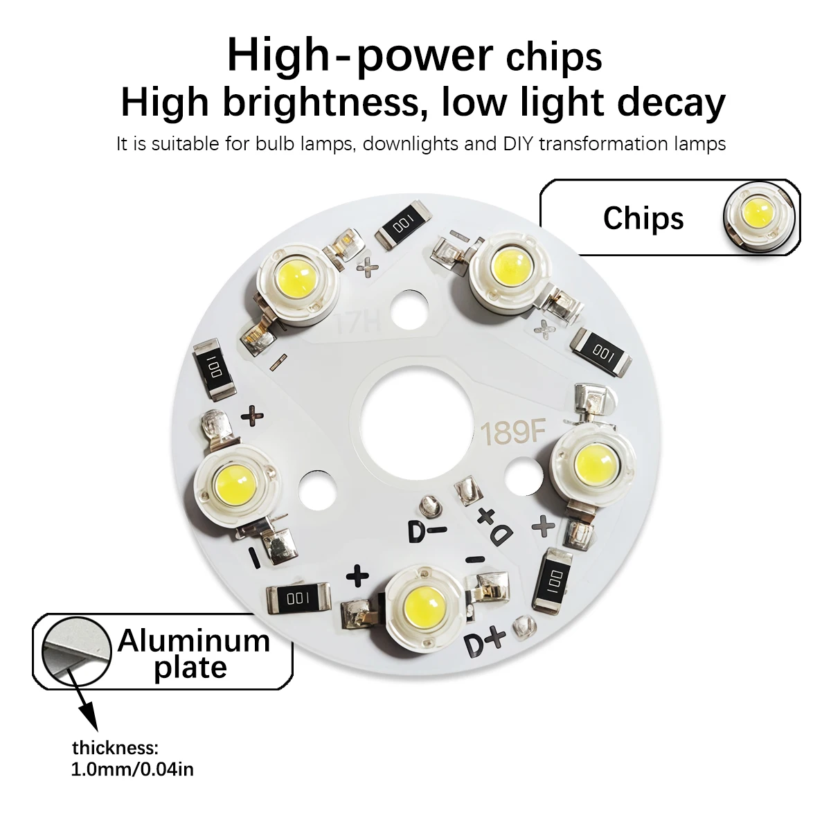 5PCS LED DC5V Ronde Hoge Helderheid 5W 7WPCB Aluminium Bodem Licht Board Warm Wit Licht voor DIY Laagspanning Gloeilamp