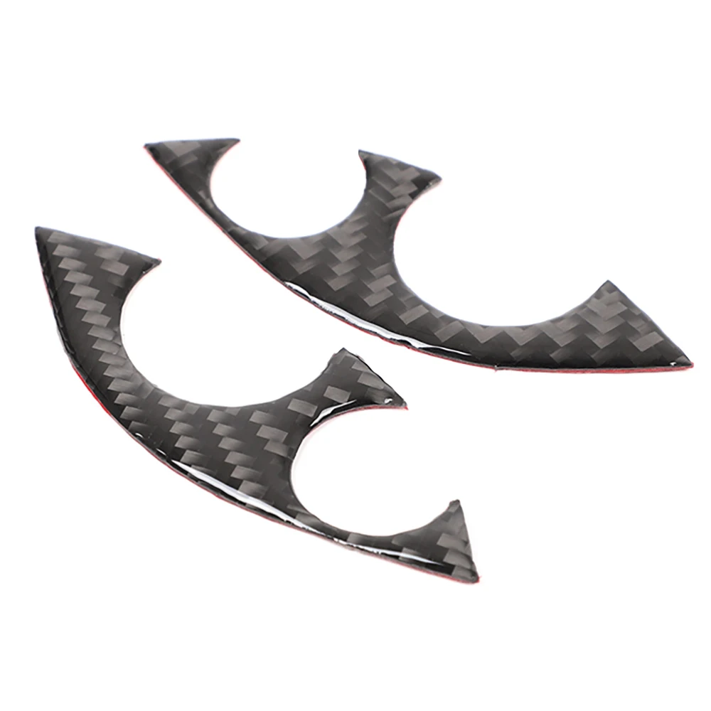 2Pcs/Set Car Carbon Fiber Steering Wheel Decoration Cover Trim Sticker Fit For Benz Smart 453 Fortwo 2016-2021