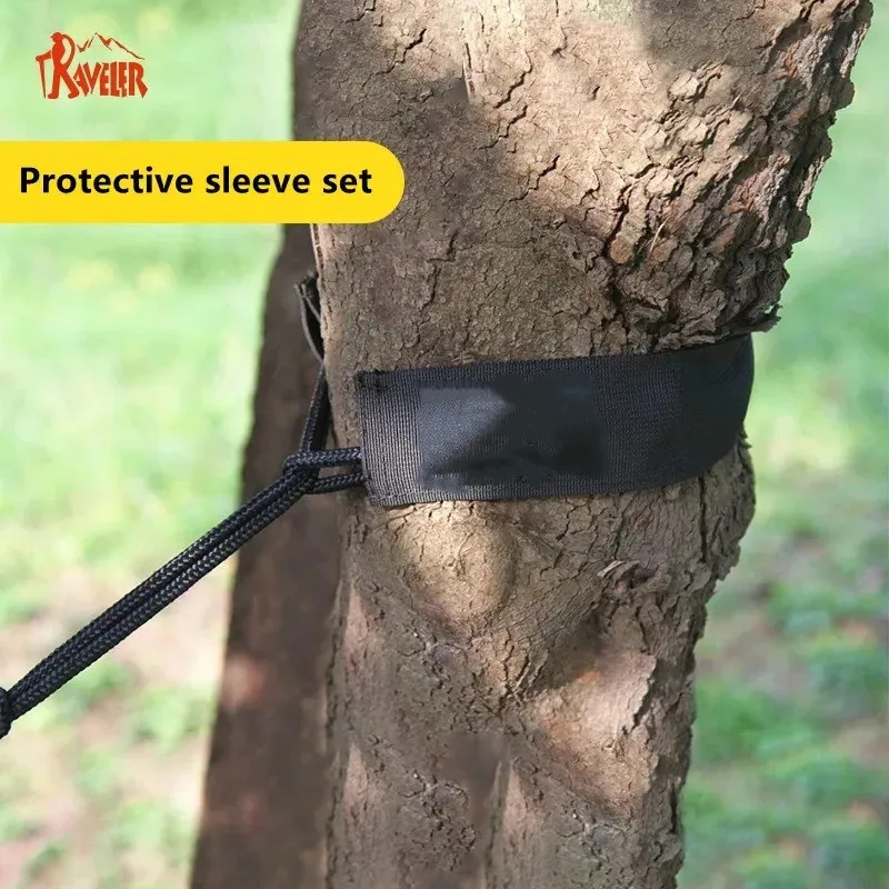 3 in 1 Outdoor camping hammock tie rope knot wear-resistant portable hanging webbing hammock tie tree protection rope sleeve