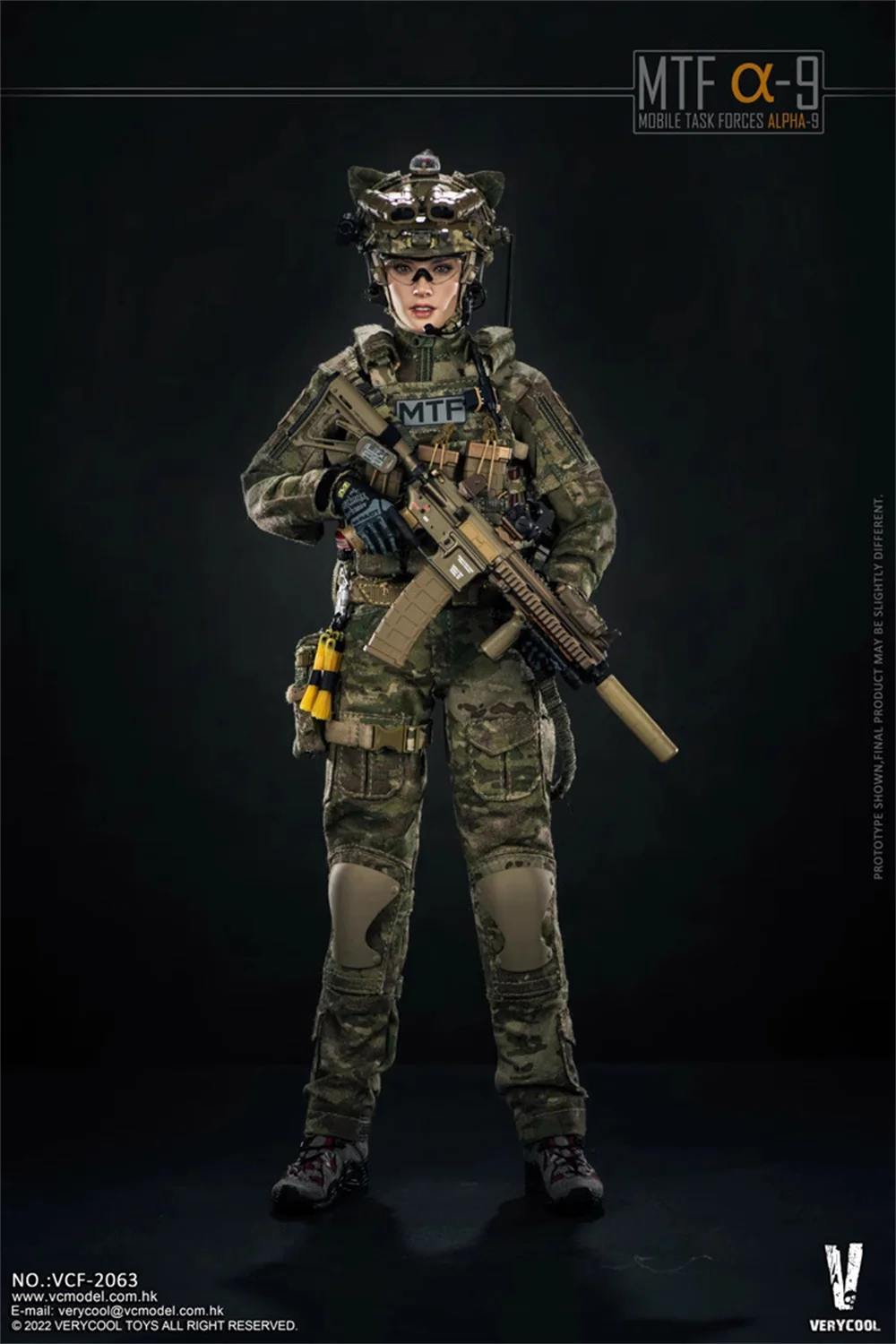 1/6 VERYCOOL VCF-2063 Female Mobile Task Soldier Force Alpha-9 Half Rubberized Body Action Moveable Body Figure Gift For Fans