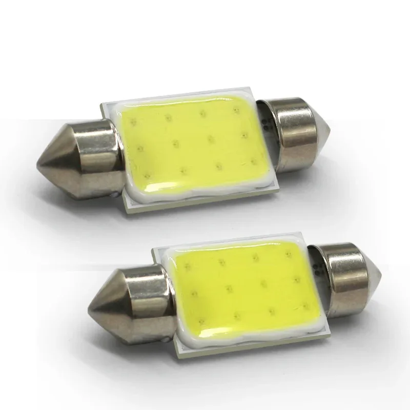 2PCS Festoon 31mm 36mm 39mm 41/42mm C10W C5W LED COB 12V White Bulbs for Car License Plate Interior Reading Dome Light