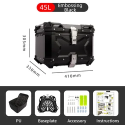 45L Motorcycle Helmet Box Top Tail Rear Luggage Storage Tool Cases Lock Quick Detachable Storage For Honda ADV160 ADV150 pcx160