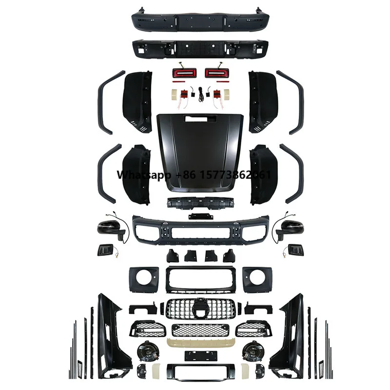 Kit de Carrocería Ancha Estilo Tuning Alemán para G350d G400d - Lip Delantero, Difusor Trasero, Spoiler y Capó de PP Completo