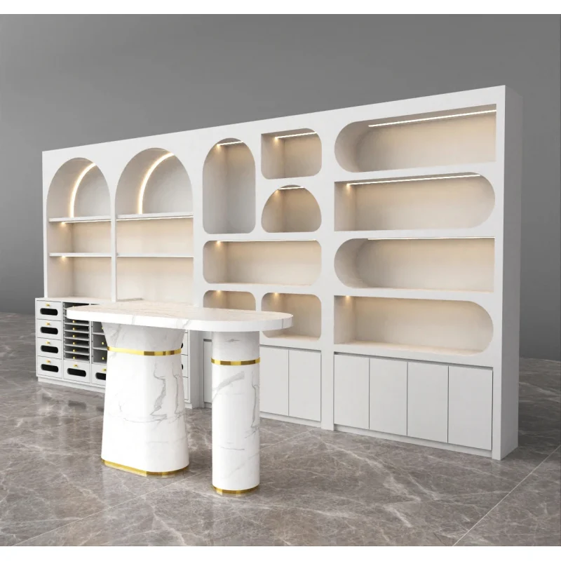 custom.Fashion Perfume & Cosmetic Display Shelves | Luxury Showcase Cabinet | Custom Retail Interior Design Solutions
