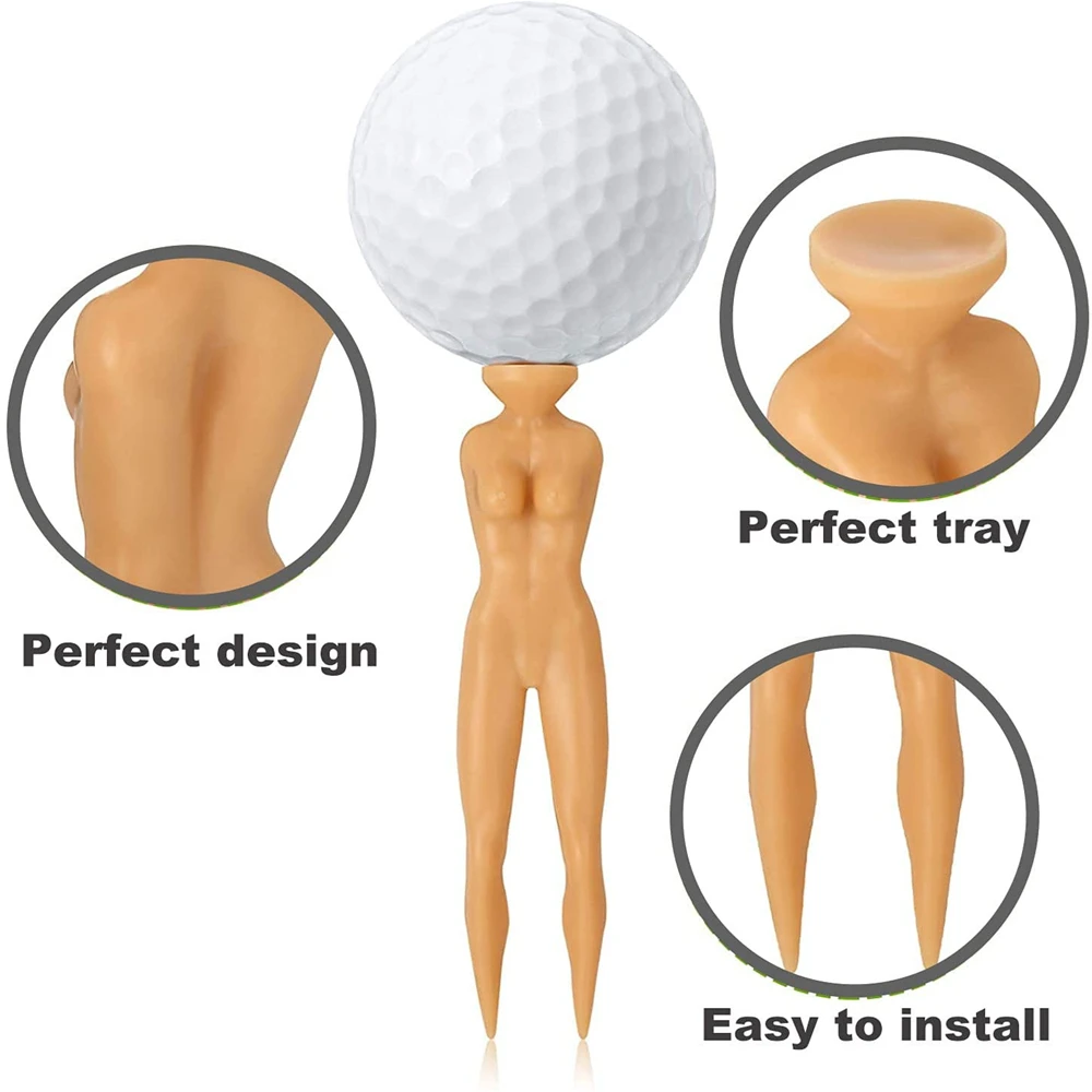 Sexy Lady Model Tee, Portable and Lightweight Golf Tee, 2 Legs, Golf Practice Training, 100 PCs, 76mm, THANKSLEE