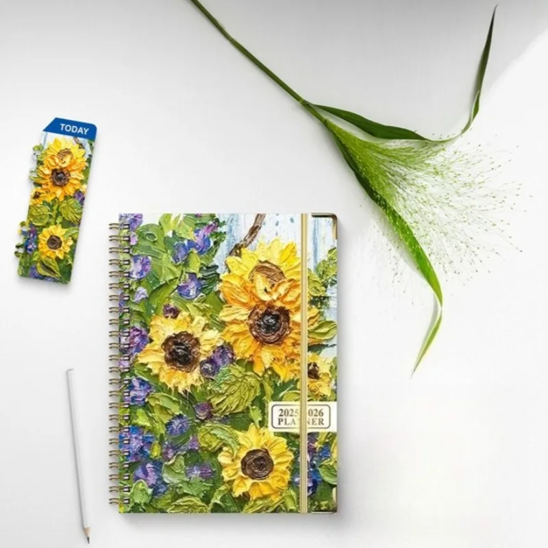 2026 دفتر اللغة الإنجليزية A5 دفتر الملف المعدني خطة أسبوعية جدول كتاب مخطط الكتاب