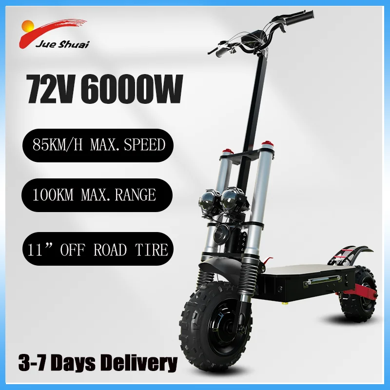 

Foldable E Scooter 1200W-6000W Powerful Dual Motor 85KM/H Fast Speed Electric Scooter 200KG Max Load with LCD Screen