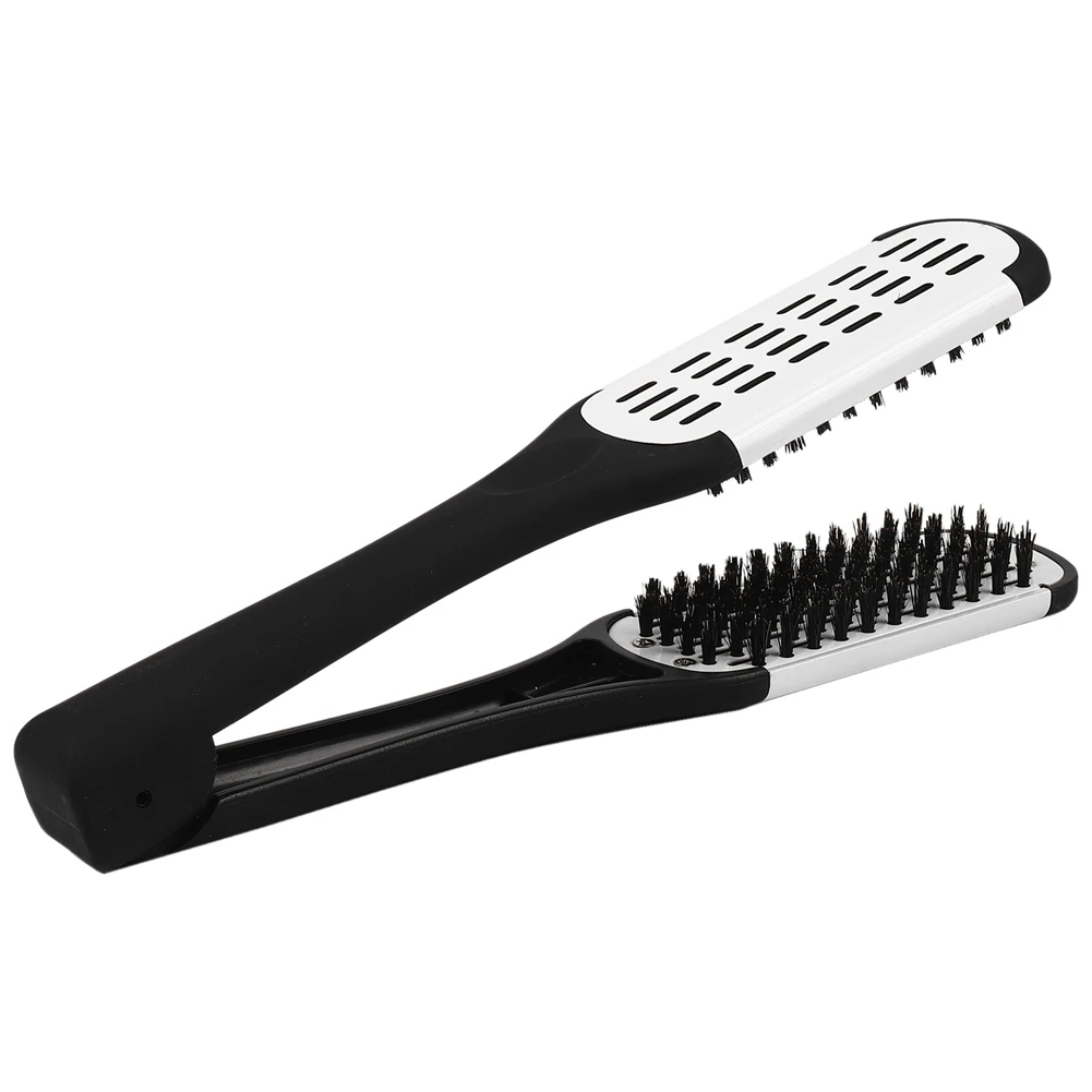 AA49 2X Professional Straightening Brush Hairdressing Tool Double-Sided Brush Hair Straightening