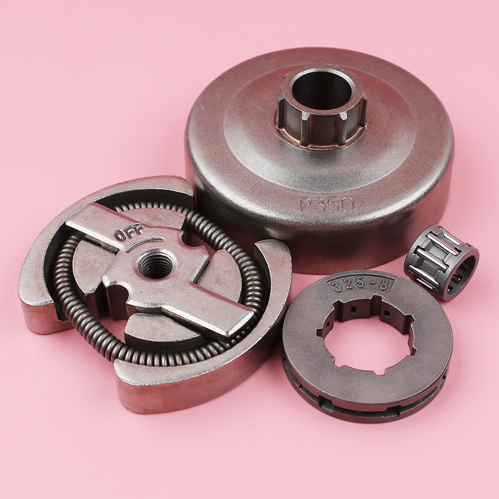 Clutch Drum For Partner 350 351 Chainsaw Part .325 Pitch 8 Teeth Inner Hole 19mm Small Spline Needle Bearing Kit