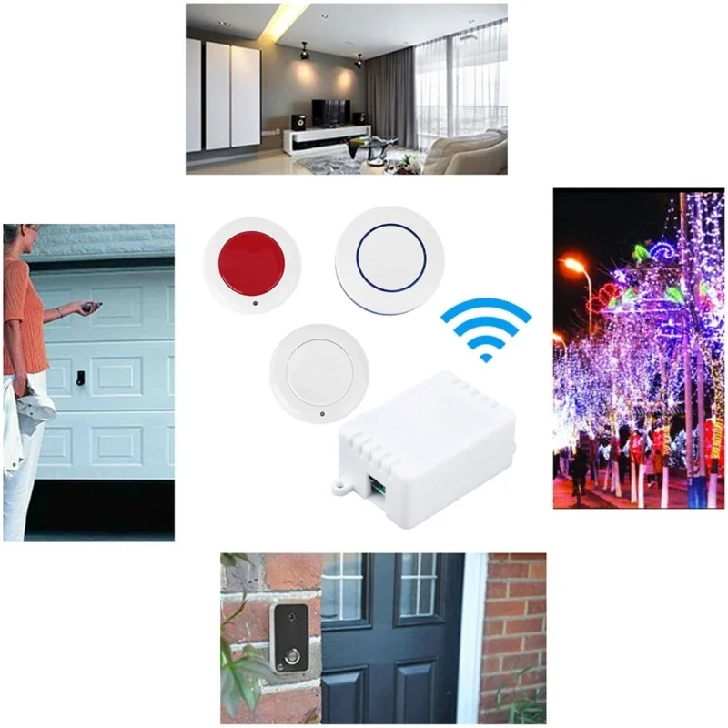 

Universal AC 220V Remote Control AK-AC220-1X-MZ 1CH Receiver Transmitter Switch for Lighting Lamp LED Door System 896C