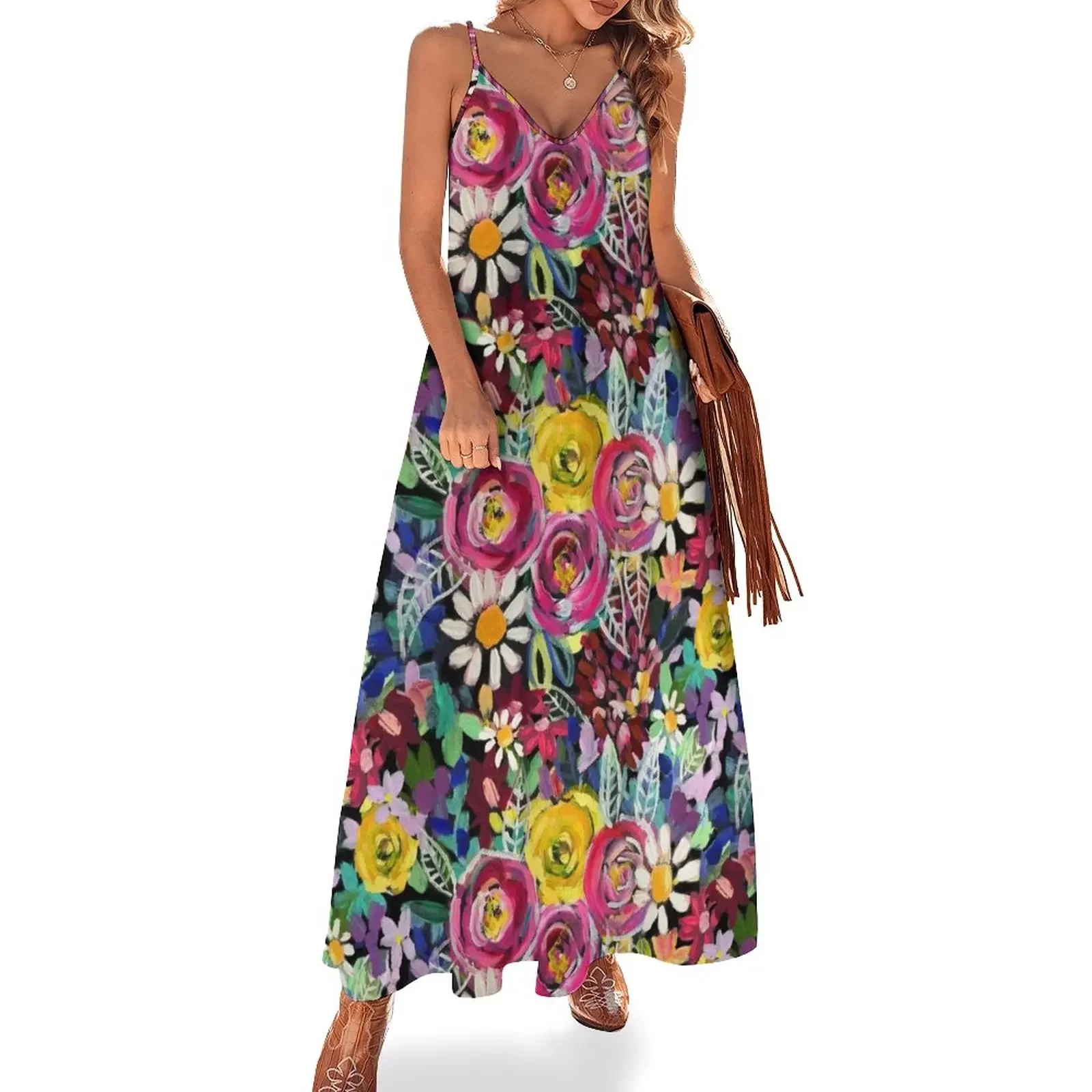 

Summer in The Gardens Sleeveless Dress Womens dresses Long dress woman luxury dress