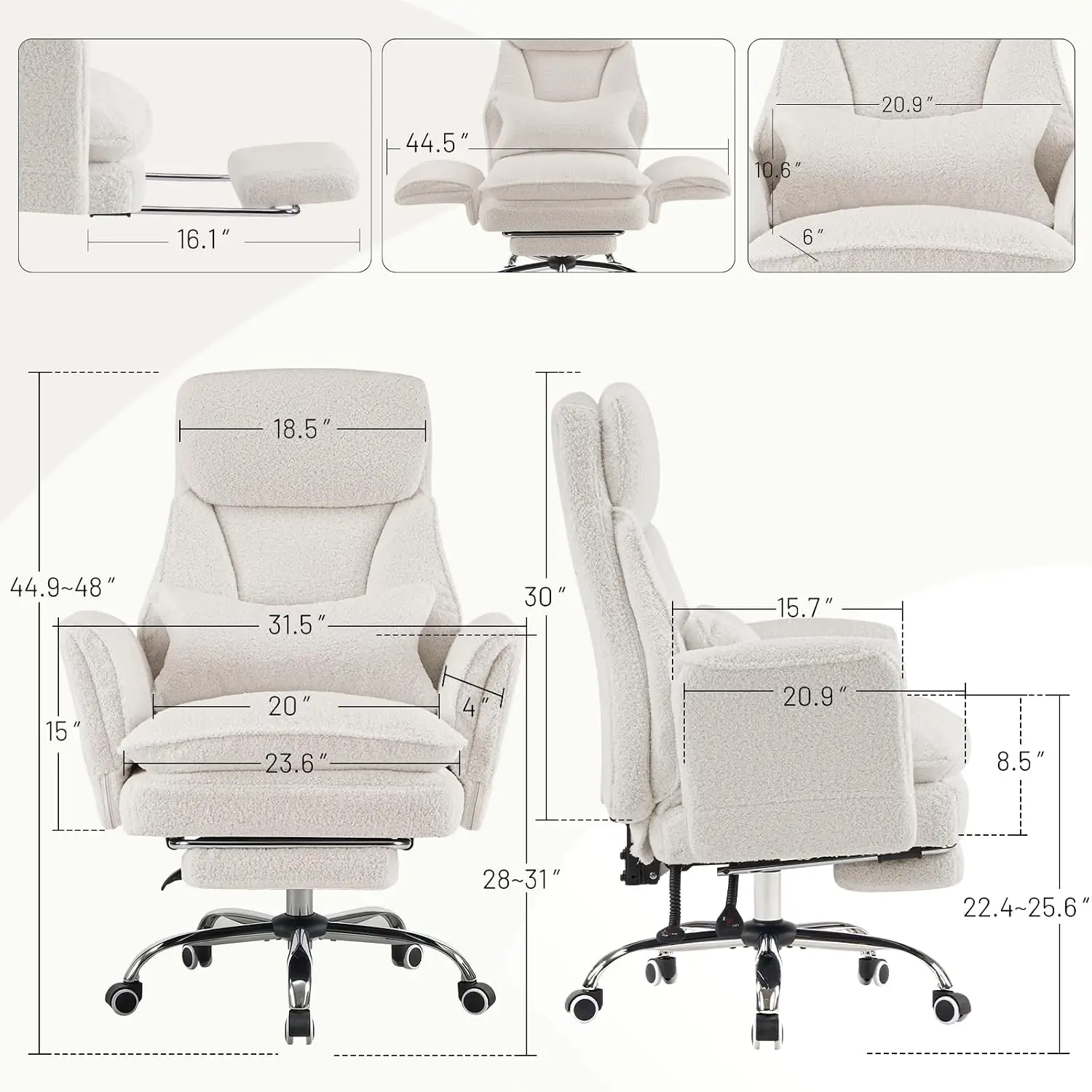 Criss Cross Office Chair With Armrests & Wheels, Big & Tall Desk Chair With Footrest, Flip Armrests, Wide Seat , Customized