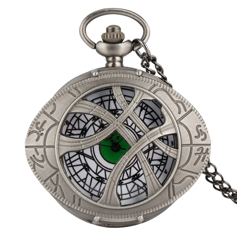 MARVEL Retro Gray agamotto's eyes Quartz Watch Pendant Necklace Dr. Strange Eye of Agamotto Choker Pocket Watch Men Cosplay Gift