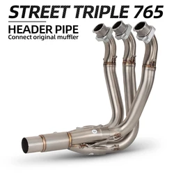 For Triumph Street Triple 765 S R RS 2017-2024 Slip On Motorcycle Exhaust System Front Middle Link Pipe Connect Original Or 51MM
