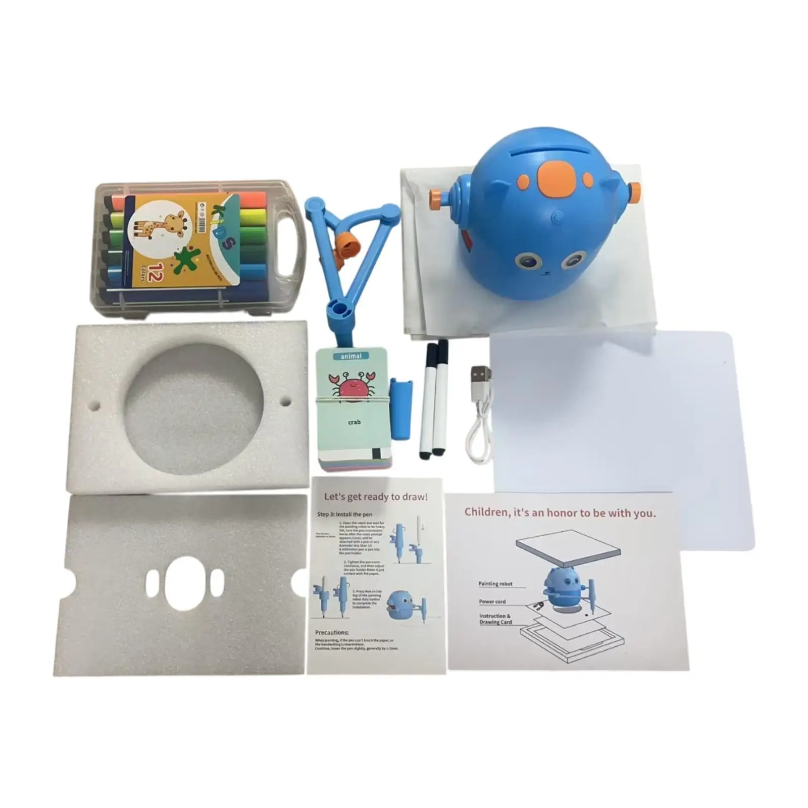 Educational Drawing Robot for Kids Cute Hand Eye Coordination Preschool Portable Learning Toy Drawing Machine for Boys Girls