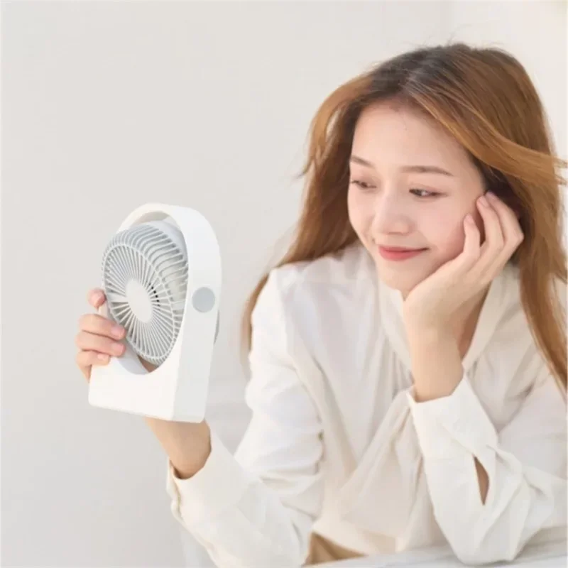 Ventilador de escritorio pequeño dormitorio USB pequeño ventilador silencioso escritorio de oficina estudiante mini carga al aire libre ultra larga resistencia fuerte enfriamiento h
