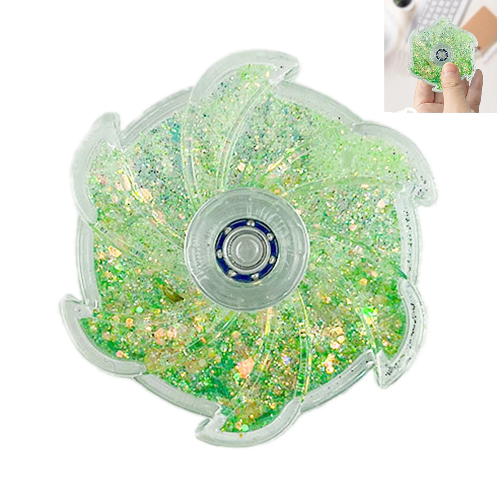 Glitter Sand Flower Fidget Spinner Kids Sensory Toy High Speed Spinning Lightweight Stress Reliever ABS Plastic Finger Gyroscope