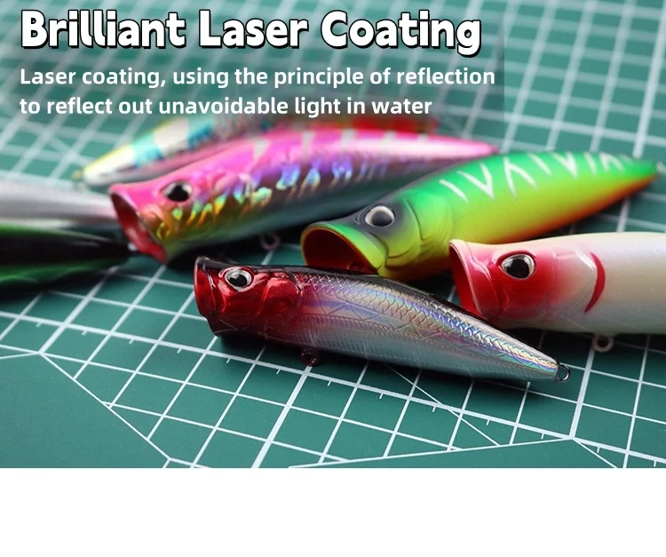 Popper surface para lucio en agua salada – Anzuelos triples - imagen 3
