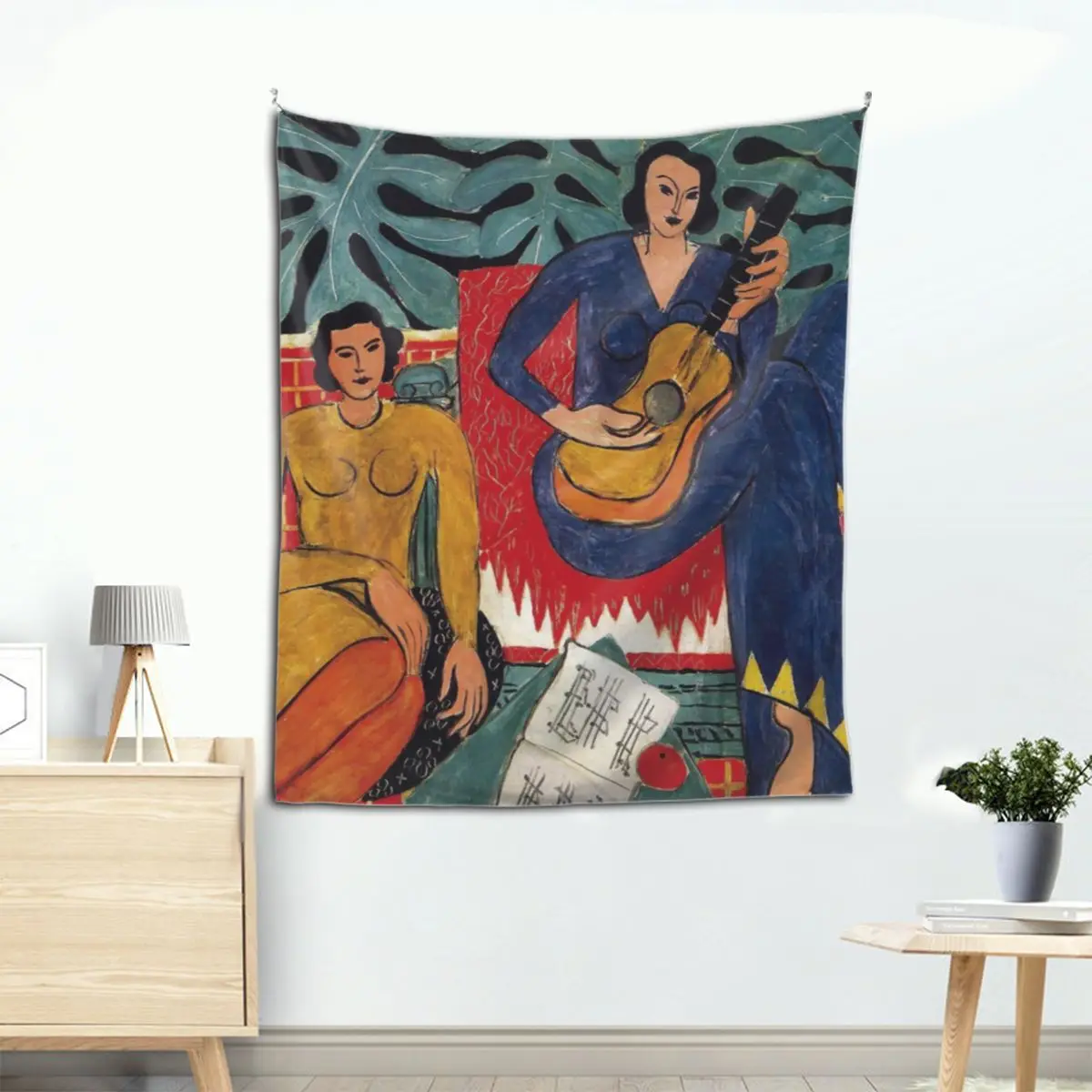 

Guitar Woman Henri Matisse Music Exhibition Tapestry Hippie Fabric Wall Hanging Room Decor Curtain Mandala Tapestries