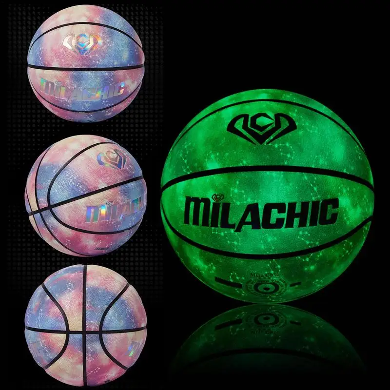 야광 농구 야간 반사 축구 야광, 성인용 야광 농구, 야외 스포츠 팀 훈련 공, 사이즈 7