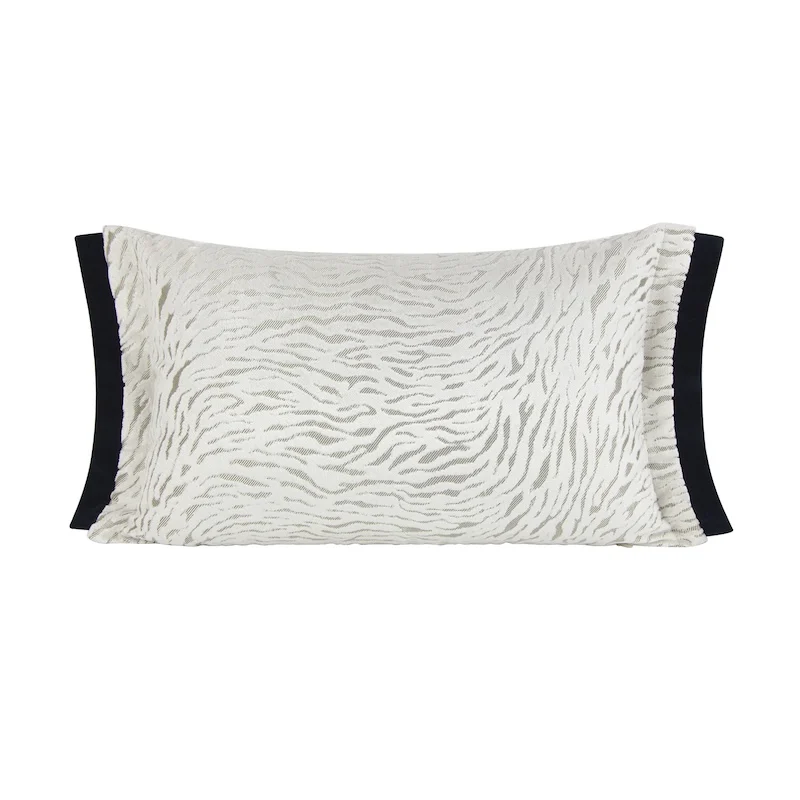 Ivory Silver Color Pillows Leopard Jacquard Cushion Case Luxury Velvet Decorative Pillow Cover For Sofa Chair Home Decorations