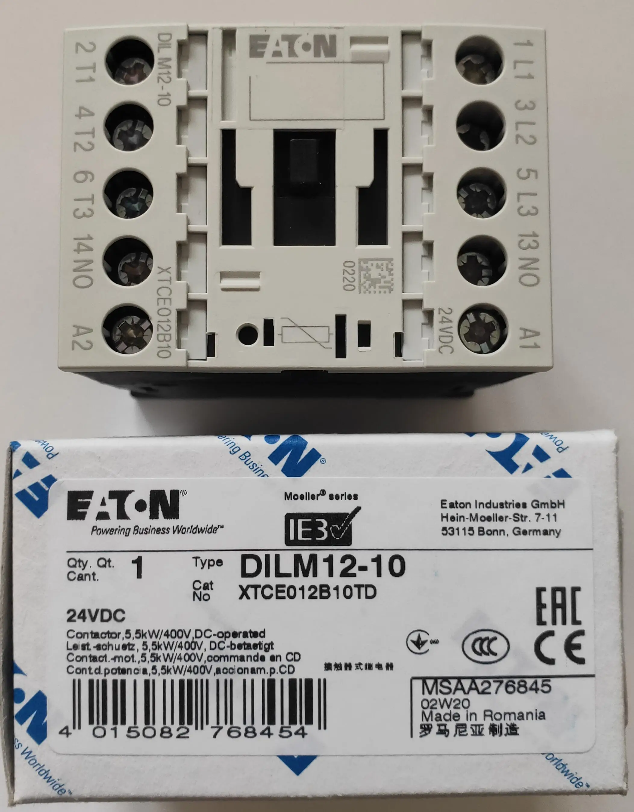 

New Original Eaton Mueller Dilm12-10 (24VDC) DC coil small contactor