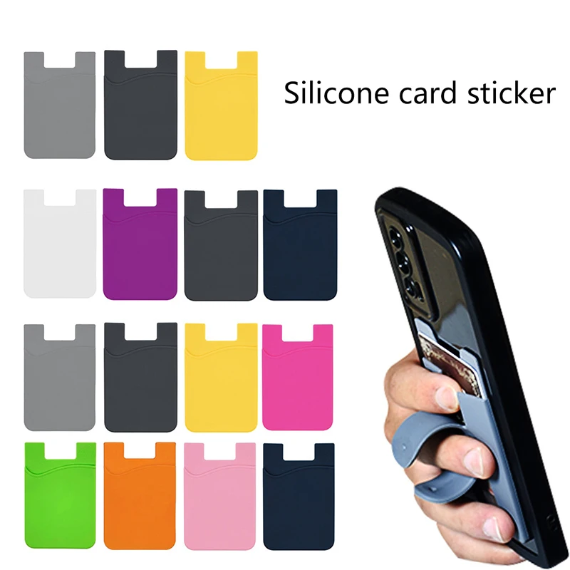 Silicone Card Holder For Mobile Phone Card With Back Sticker For Mobile Phone Holder For Easy Cleaning And Installation