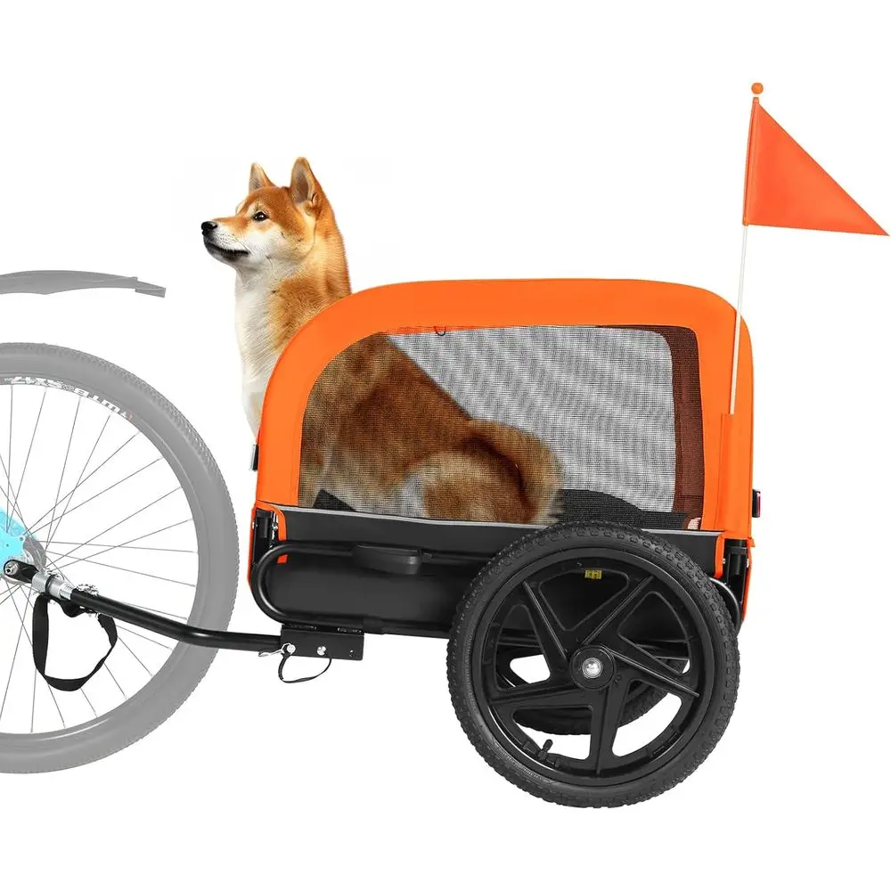 

Pet Bicycle Trailer, Cart for Small to Medium Dogs, Easy Handling, Quick-Release Wheels, Anti-Slip Floor, Internal Leash, 66 lbs