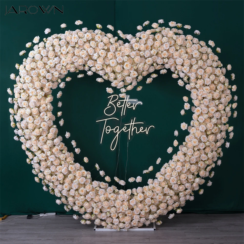 

Customized Champagne Rose Love Heart Shape Artificial Flower Arrangement for Wedding Decoration Birthday Party Arch Decor Props