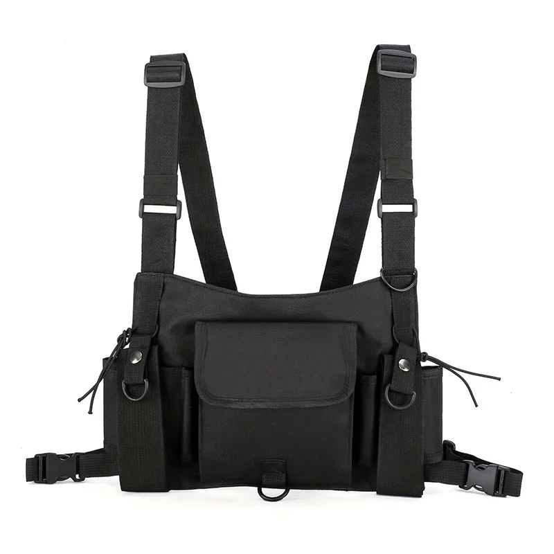 

Waist Pack Nylon Adjustable Vest Hip Hop Streetwear Functional Tactical Harness Chest Rig Kanye West Chest Bag