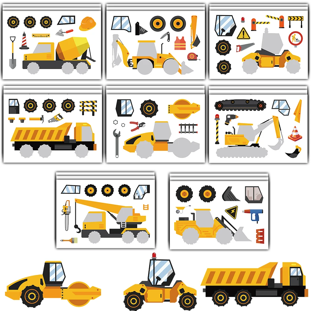 

8/16 шт., наклейки для коллажей промышленного экскаватора, ностальгические эстетические канцелярские принадлежности для скейтборда, креативные кофейные наклейки на стену Kawaii