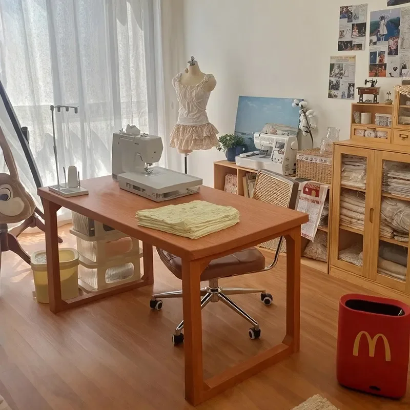 for All Solid Wood Handmade Table Studio Sewing Machine Workbench Long Home Office Computer Desk Work Table