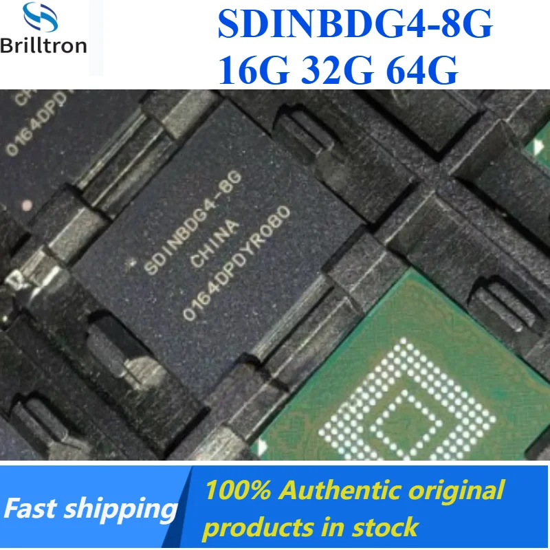 1PCS 100% Original SDINBDG4-8G 16G 32G 64G EMMC 5.1 BGA153  Brand New Original in Stock , Fast Shipping.