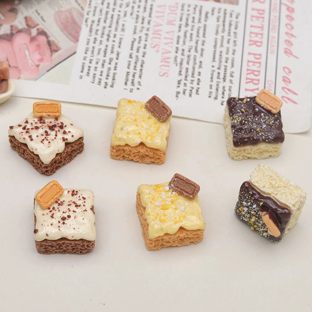 Cabochons miniatures en résine à dos plat, série Tiramisu, pour épingles à cheveux, Scrapbooking, bricolage, décoration de la maison, accessoires artisanaux, 10 pièces