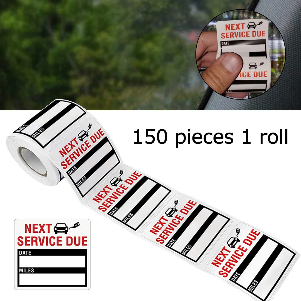 1 Roll Stickers 2*2inch Clear Oil Change Service Reminder Sticker Pack Windo Lite High Quality Repositionable Set