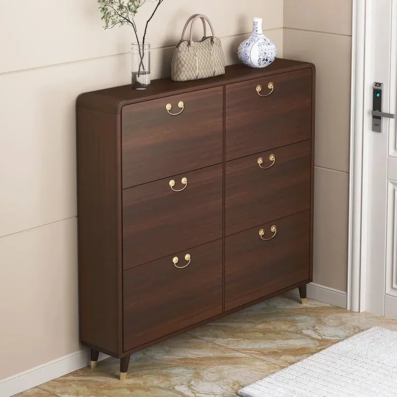 /Creative Chinese Shoe Cabinet Fashion Interior Big Size Wooden Beauty Shoe Shelf Narrow Vertical Archivadores Room Decorations