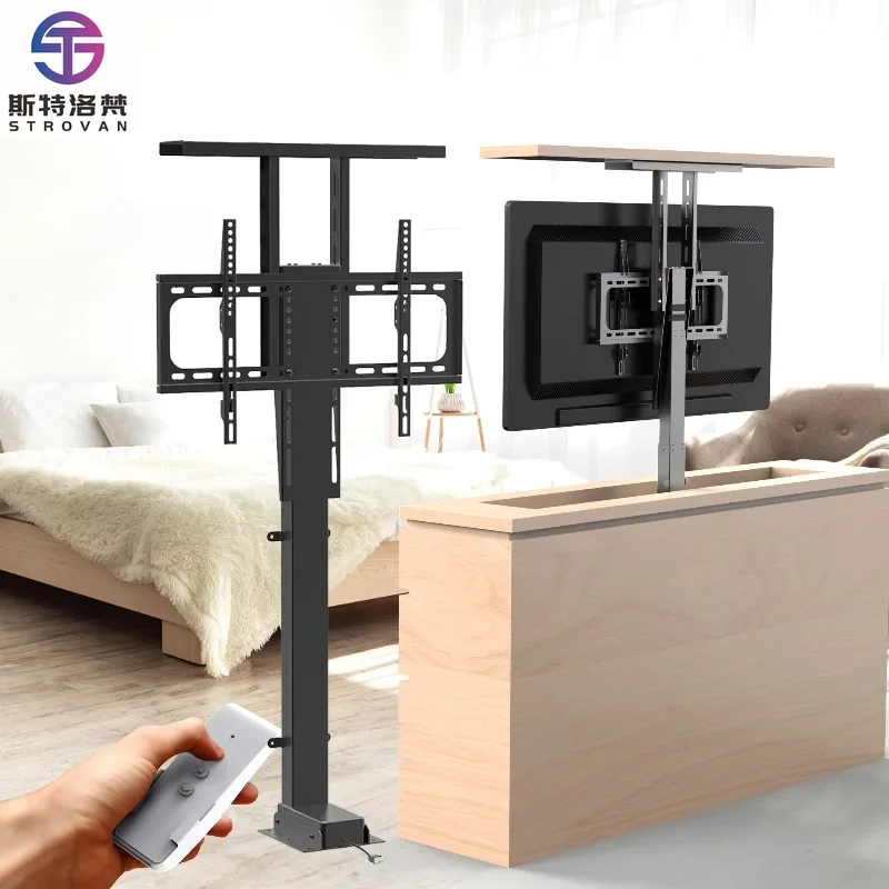 Electric Smart Motorized Modern Rotatable TV Electric Lifting Bracket Floor Concealed Cabinet