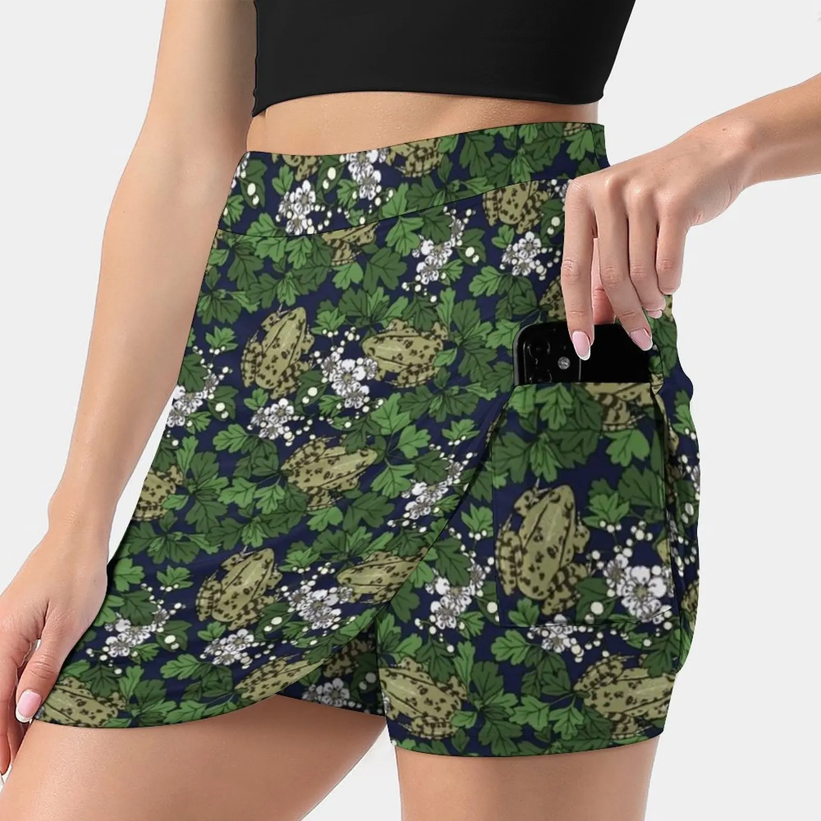 Frogs In The Hawthorn-Midnight Blue Skirts Woman Fashion 2022 Pant Skirt Mini Skirts Office Short Skirt Frog Toad Hawthorn