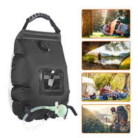 AED4-Outdoor 20L Camping Shower Water Bag Solar Heating Portable Shower Camping Hiking Climbing Bath Equipment Camping