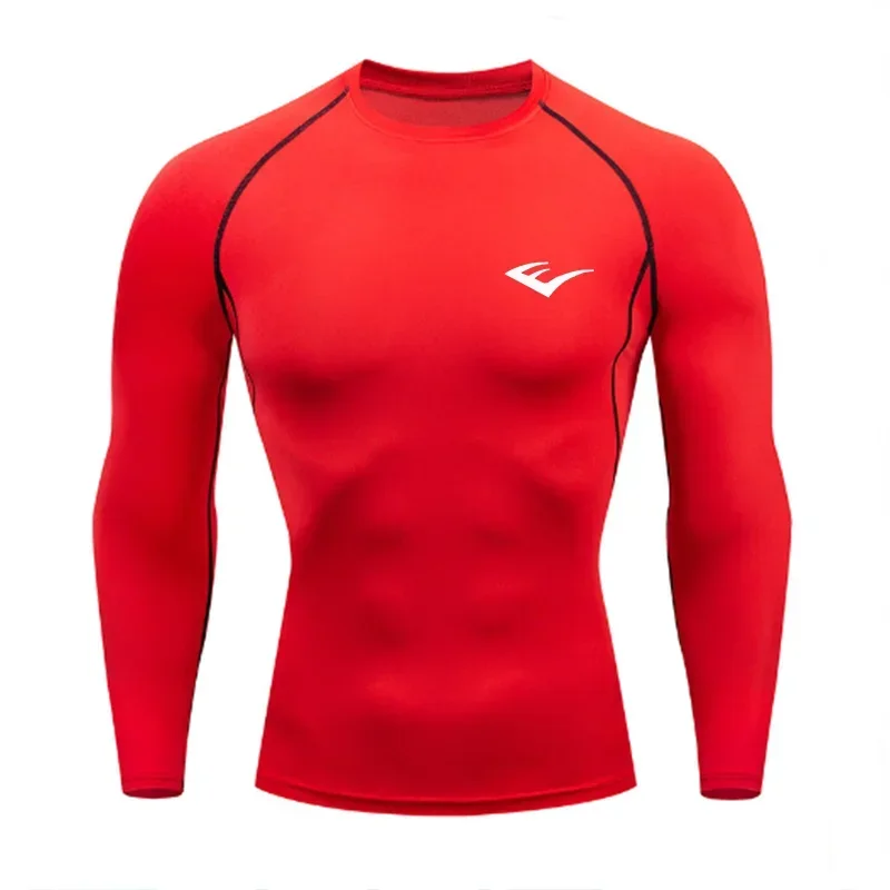 Herren Rundhals Schnelltrocknend Langarm Kompressions-Sportshirt Fitness Enganliegendes T-Shirt Laufshirt Casual Frühling Und Herbst – Detail 13