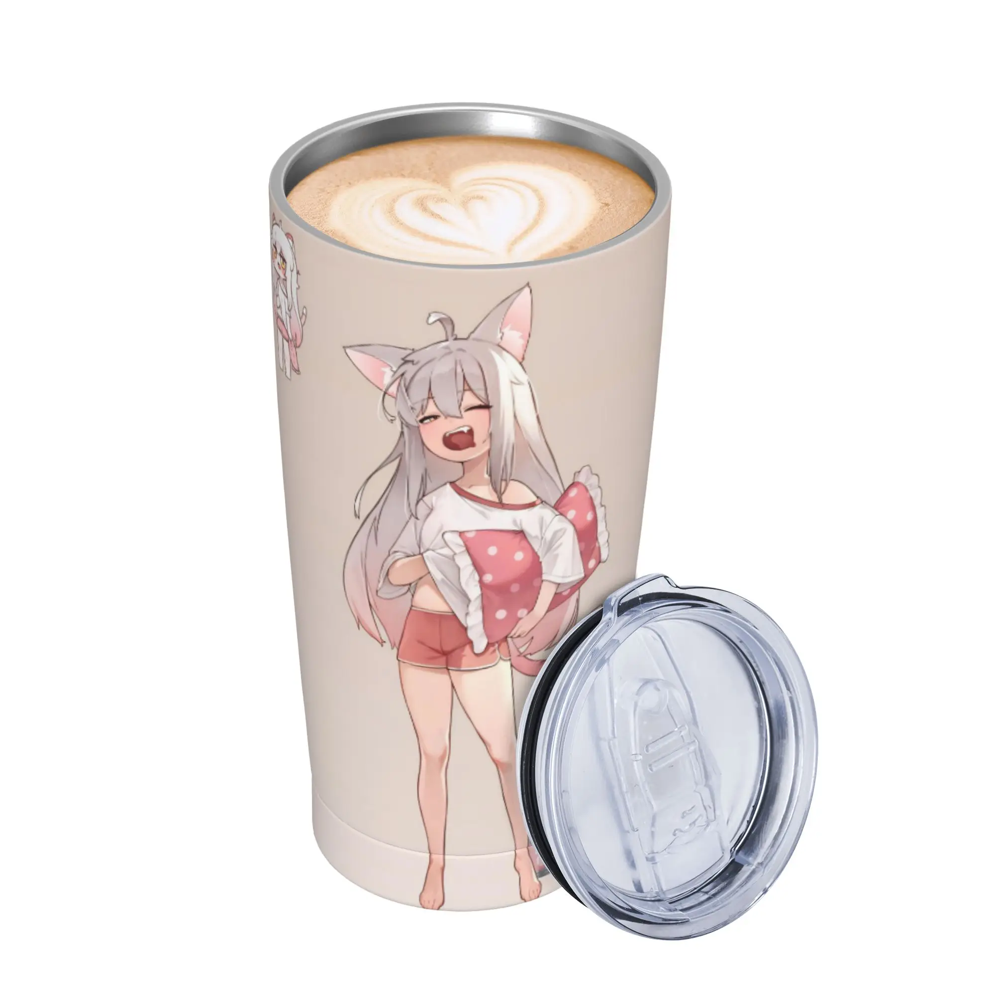 Trickcal C-Chibi Go Games Insulated Tumbler with Lid  Stainless Steel Thermal Mug Office Home Car Bottle Cup 20oz