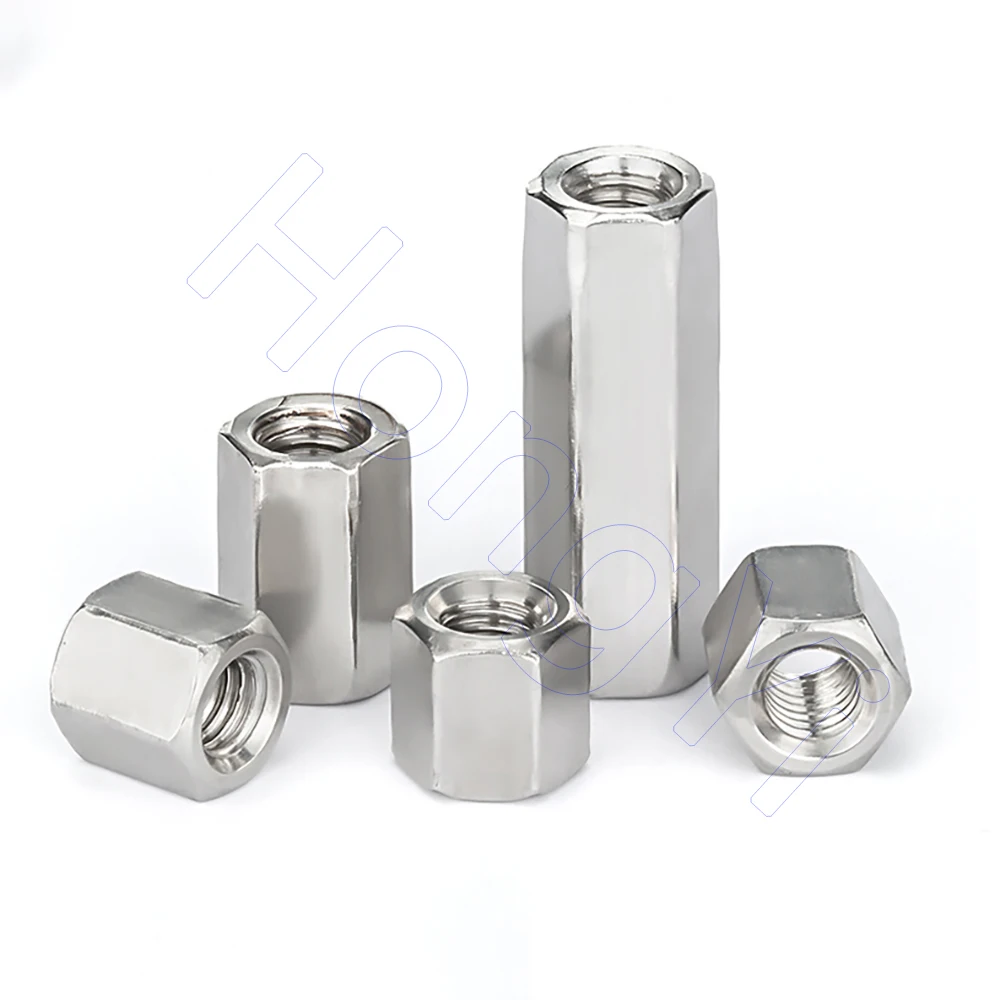 M2 to M24 Hex Coupling Nut 304 Stainless Rod Extension Coupling Nuts, Female Thread Connection Connector, Joint Sleeve Screw Nut image 4