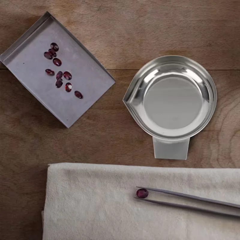 1PC Stainless Steel Weighing Trays with Pointed Spout, Durable Weighing Dishes for Liquids, Powders & Jewelry‑Making