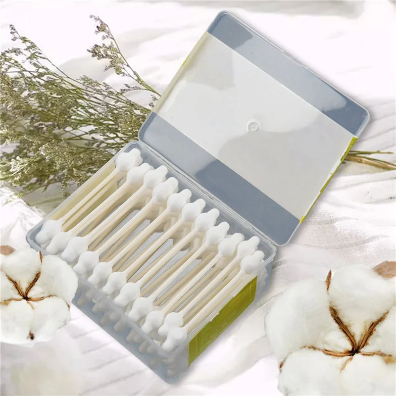 Eco-vriendelijke babyveiligheid wattenstaafjes doos met ca. 330 stuks