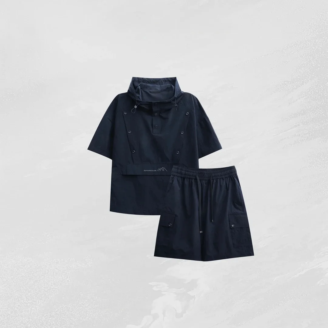 casual-short-sleeve-two-piece-set-unisex-spring-summer-fashionable-versatile-comfortable-polyester-fabric-youth-sports-suit
