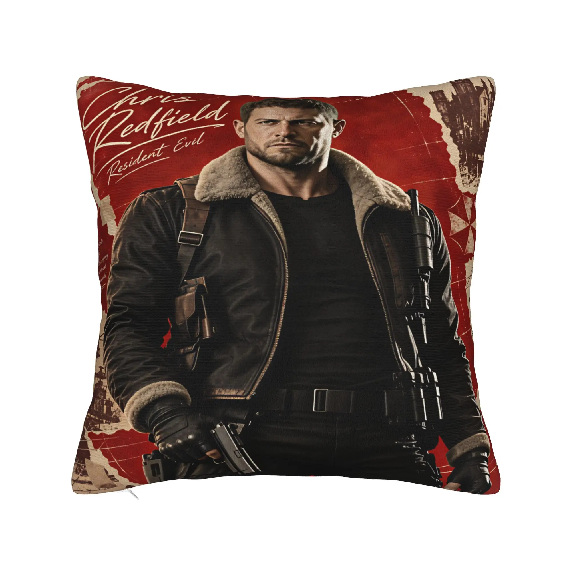Pillow Cover Chris Redfield Resident Evil  Fashion Pillow Case For Couch Sofa Bedroom Pillowcases