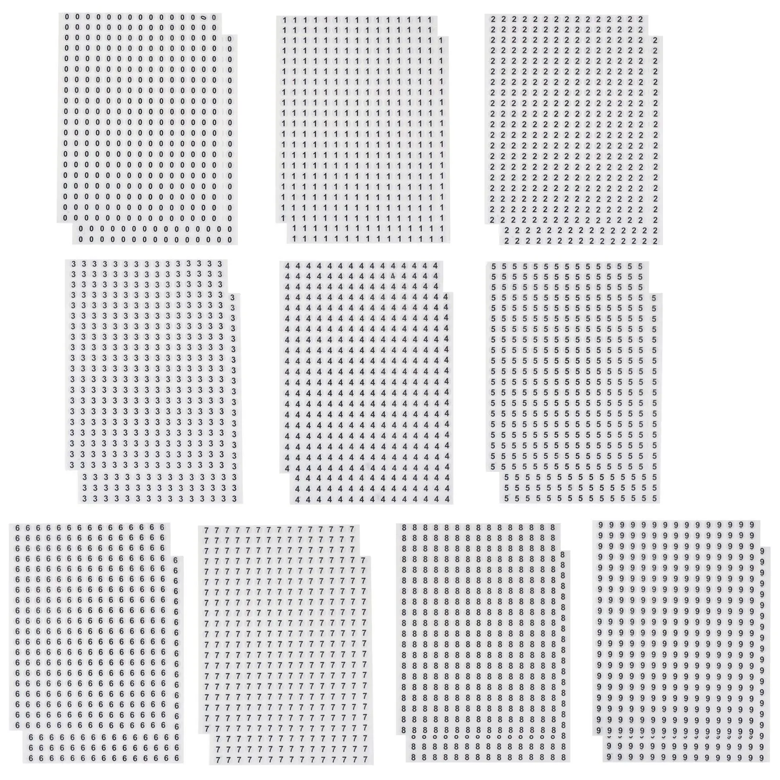 6000 Pcs Number Stickers Self Adhesive Round Peel Stick Organizing Storage Home Serial DIY Craft Project-envelope