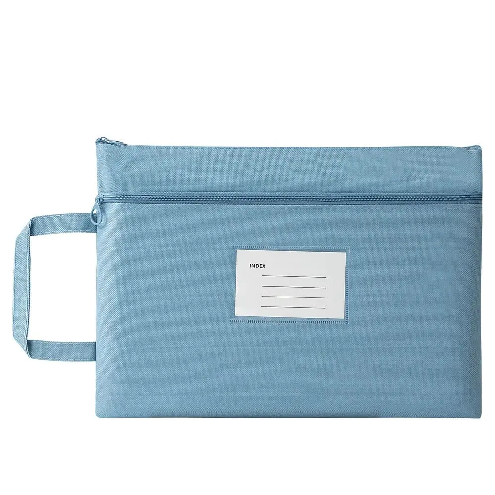 Macaron Color Waterproof File Organizer Oxford Cloth borsa per documenti di grande capacità portadocumenti a doppio strato per forniture per ufficio