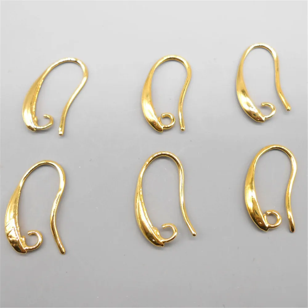

100/50/20/10PCS Gold and Silver Single Loop Smooth Curved Hook Earrings for DIY Jewelry Accessories